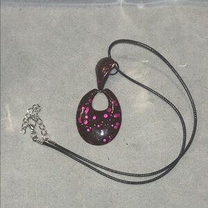 Black and Pink Pendant Necklace